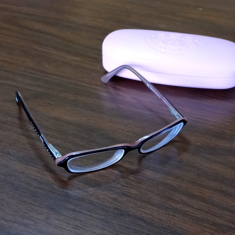 Shades of Couture Juicy Kiss My Couture Zoe 01K2 135 Eye Glasses Frame Pink Case